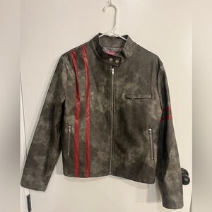 Women’s Size Medium Edikted Thunder Washed Faux Leather Jacket